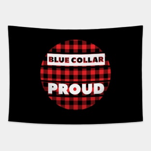 Blue Collar Proud  Holiday Flannel Tapestry