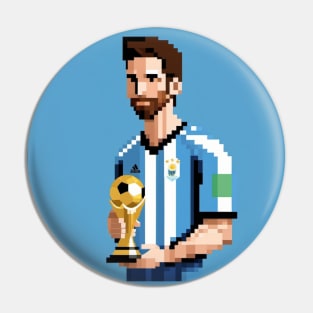 Messi Pixel World Cup Argentina Art Gift Pin