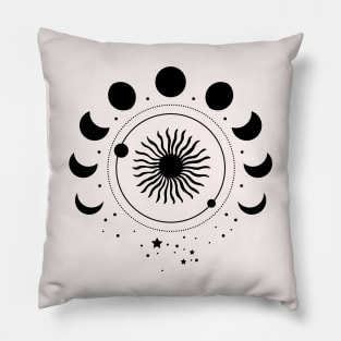 Sun Moon  Esoteric Mystical Magic Pillow