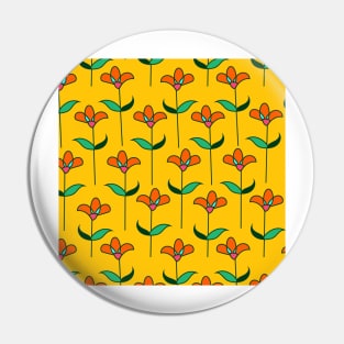 Yellow Floral Pattern Pin