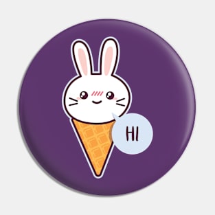 Kawaii - Rabbit Ice Cream Cone - Hi Pin