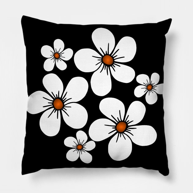 white blooming flowers, blossoms, blooms Pillow by rh_naturestyles