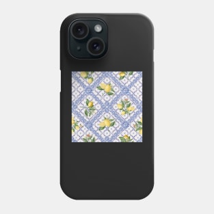 Azulejo blue tiles, citrus fruit and lemons Phone Case