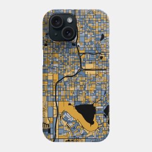 St. Petersburg Map Pattern in Blue & Gold Phone Case