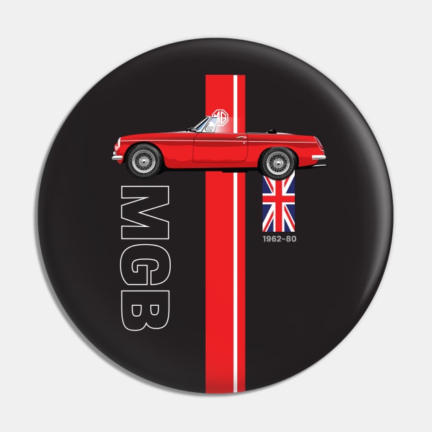 MGB Stripes Pin by Midcenturydave