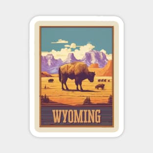 Wyoming Vintage Design Magnet