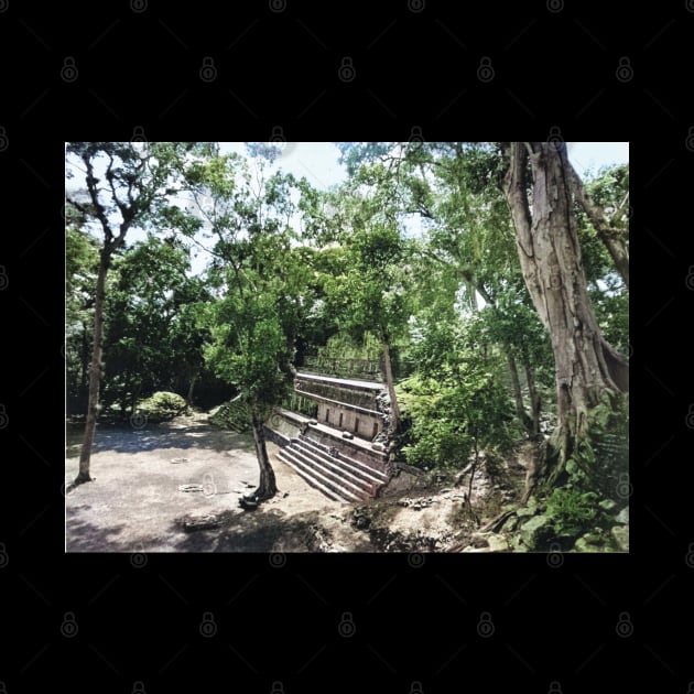 Colorized vintage photo of the Ruins of Copan by In Memory of Jerry Frank