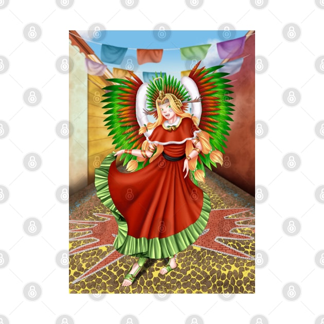 Christmas Quetzalcoatl Dress Background by Antonydraws