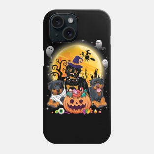 Rottweiler Dog Mummy Witch Moon Ghosts Happy Halloween Thanksgiving Merry Christmas Day Phone Case