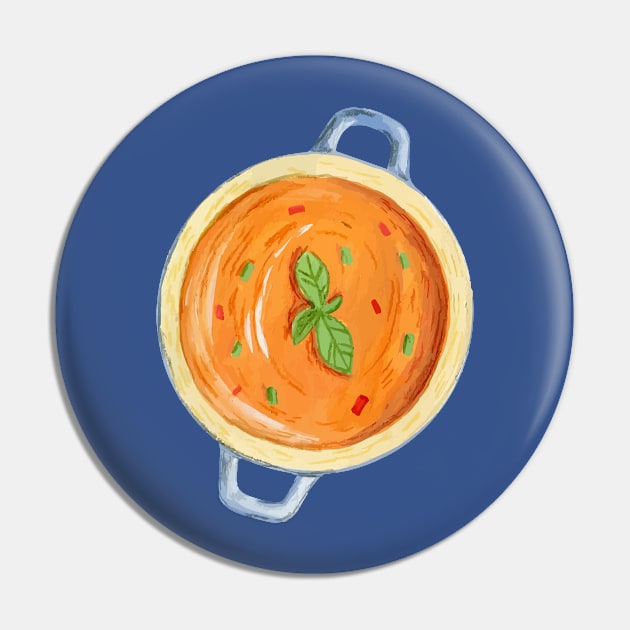 Soup Watercolor Pin by Mako Design 