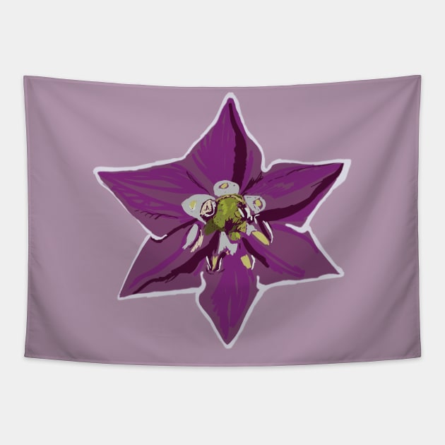 Purple Chili Pepper Blossom Tapestry by Manitarka