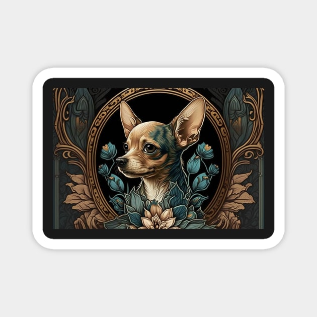 Chihuahua - Art Nouveau Style Magnet by ArtNouveauChic