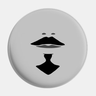 Gray and Black Porthos Musketeer Mustache and Goatee Pin