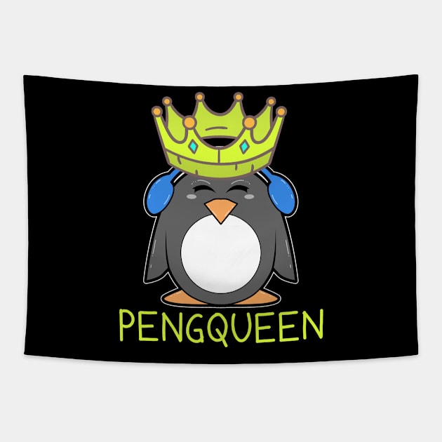 Queen Penguin Pengqueen Tapestry by Imutobi