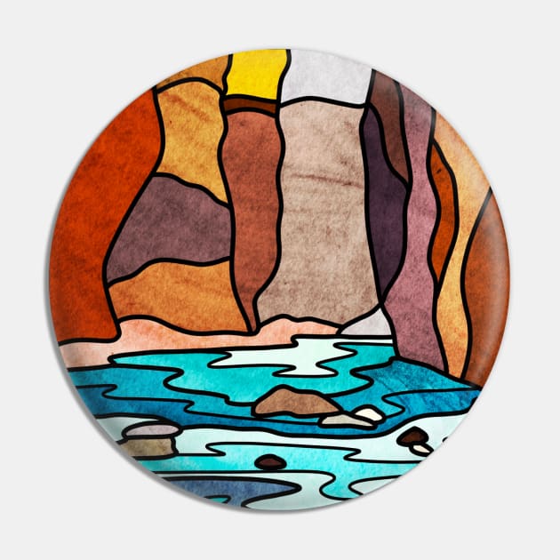 Zion Narrows Pin by Kelly Louise Art