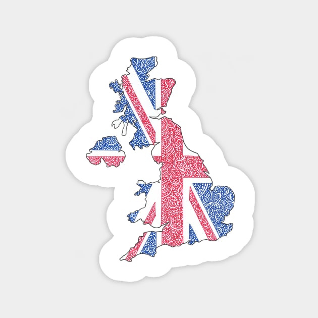 UK Flag Map Magnet by Naoswestvillage