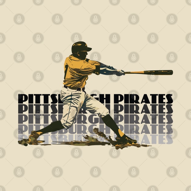 Retro Pittsburgh Pirates Slugger by Rad Love