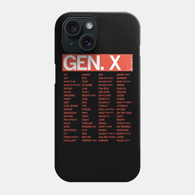 GEN-X - SLANG GUIDE Phone Case by carbon13design