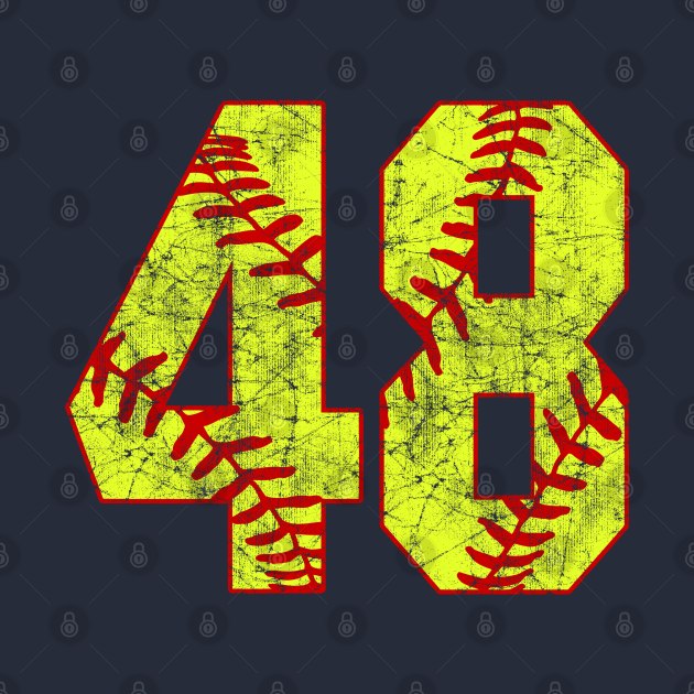 Fastpitch Softball Number 48 #48 Softball Shirt Jersey Uniform Favorite Player Biggest Fan by TeeCreations