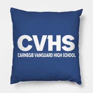 CVHS Carnegie Vanguard HS in White lettering Pillow