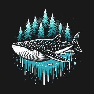 whale on forest t-shirt design T-Shirt