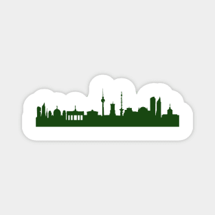 BERLIN skyline in forest green Magnet