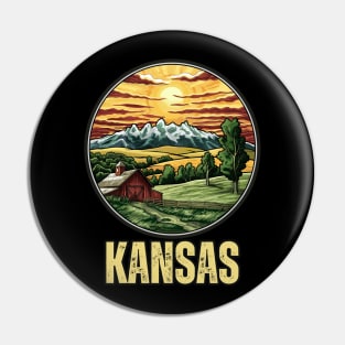 Kansas State USA Pin