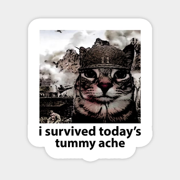 i survived today’s tummy ache unisex meme Magnet by ILOVEY2K