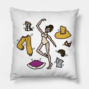 Paper Doll Pieces - Golden Ballerina Pillow