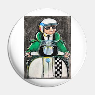 Retro Scooter, Classic Scooter, Scooterist, Scootering, Scooter Rider, Mod Art Pin