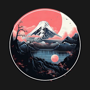 Fantasy Mountain Scene in Spring T-Shirt