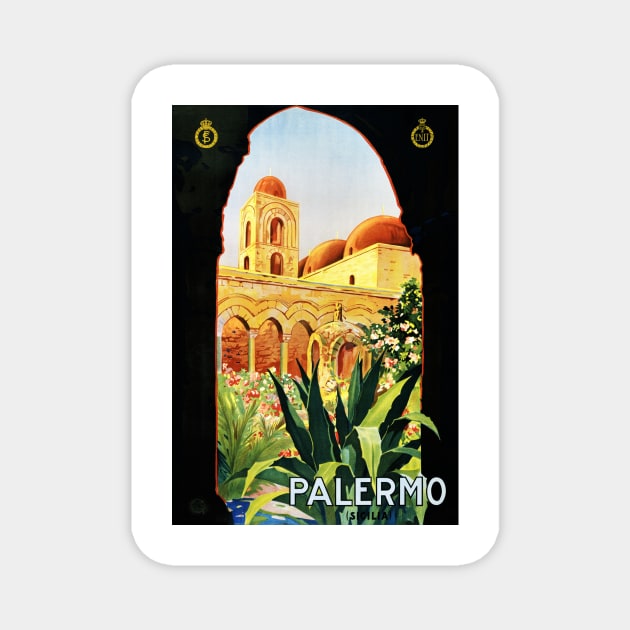 Vintage Travel Poster Italy Palermo Magnet by vintagetreasure