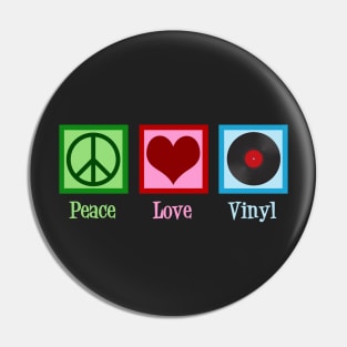 Peace Love Vinyl Records Pin