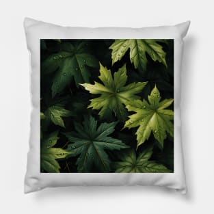 Green Leaves Pattern 17 Pillow