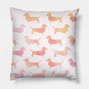 Dachshunds in Peach Pillow