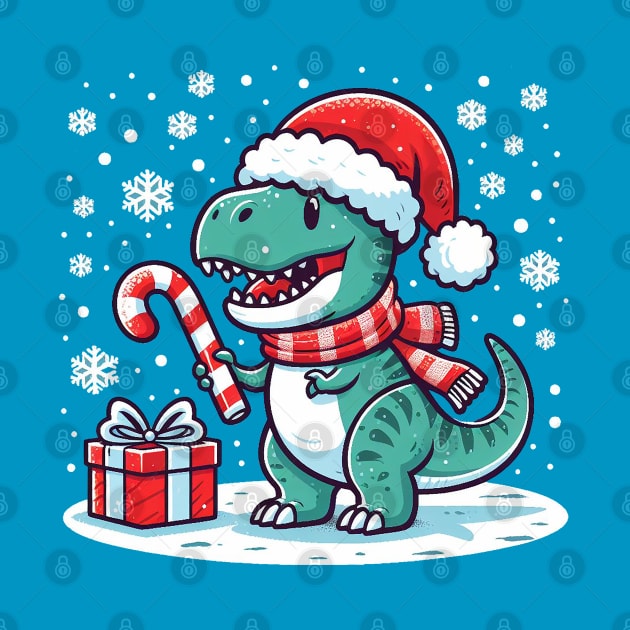 Happy Christmas T Rex by Sketchy