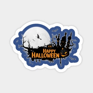 Halloween Witch Full Moon Pumpkin Scary Magnet