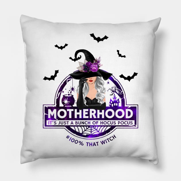 Motherhood Just A Bunch Of Hocus Personalized Gift Mother Halloween Pillow by Sunset beach lover