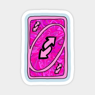 Trippy pink Uno reverse card Magnet
