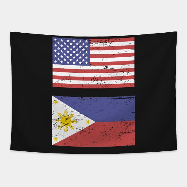 United States Flag & Philippines Flag Tapestry by MeatMan