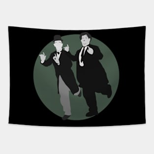 Laurel and Hardy - Sage Green Tapestry