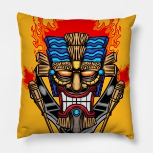 Tiki Mask Illustration 09 Pillow