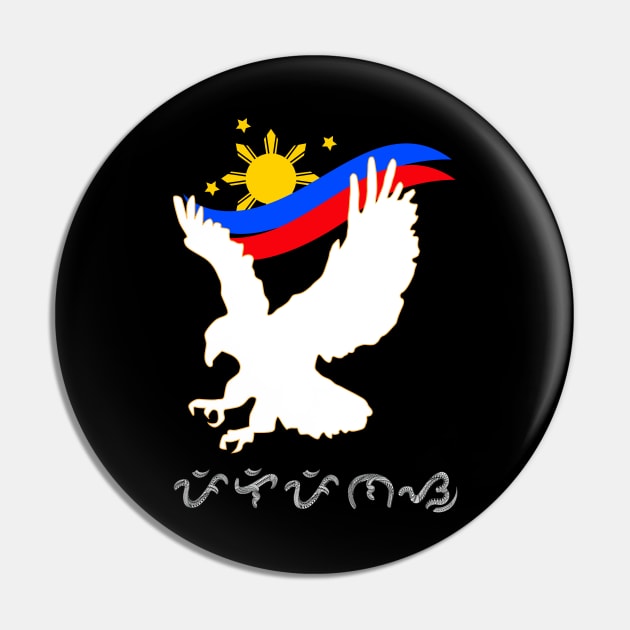 Philippine Flag x Eagle / Baybayin word Pilipinas (Philippines) Pin by Pirma Pinas