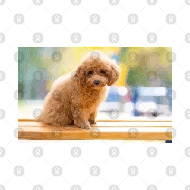 Poodle Puppy Digital Painting by gktb