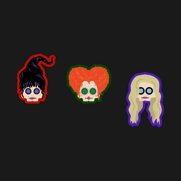 Sanderson Sisters Skulls by NeaandTheBeard