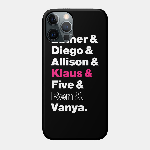 Umbrella Academy Character Names Pink Klaus Hargreeves Ben Hargreeves Outline Umbrella Academy Phone Case Teepublic Hope you have got enough ideas to choose. teepublic