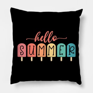 Hello Summer Vacation Ice Cream Popsicle Ice Pillow