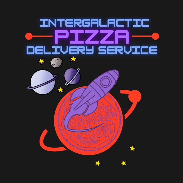 Intergalactic Pizza Delivery Stars Galaxie by Maggini Art