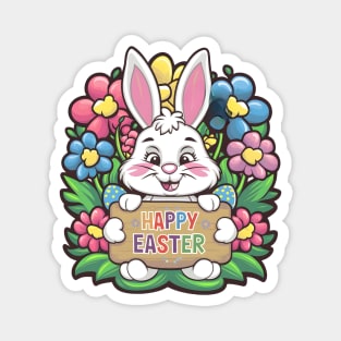 Happy Easter Bunny And Cat And Dog Mom Dad Boys Girls kids Magnet