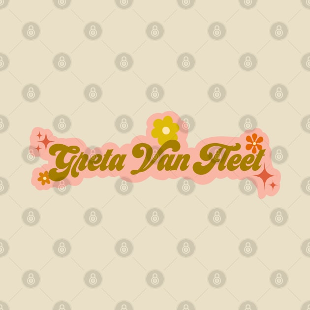 Greta Van Fleet - 70s design pink background by Deardarling